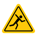 Tripping hazard warning sign icon