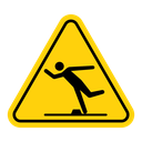 Tripping hazard warning sign icon