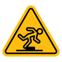 Tripping hazard warning sign icon