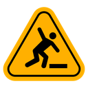 Tripping hazard warning sign Color Filled icon