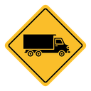 Truck warning sign icon