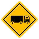 Truck warning sign icon