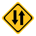 Two way traffic sign icon