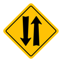 Two way traffic sign icon