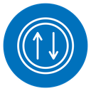 Two way traffic sign icon