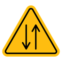 Two way traffic sign icon