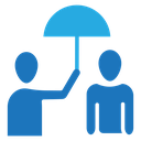 Umbrella sharing Color Filled icon