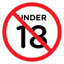 Under 18 Prohibited Sign icon