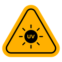 UV light warning sign icon