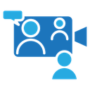 Video chat conference Color Filled icon