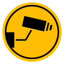Video surveillance sign icon