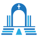 View inside catholic church icon