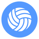 Volleyball Curved Seams Color Filled icon