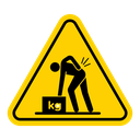 Warning heavy object sign icon