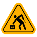 Warning heavy object sign icon
