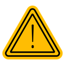 Warning sign with exclamation point icon