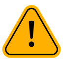 Warning sign with exclamation point icon