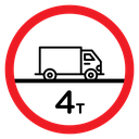 Weight Limit 4 Tonne Sign icon