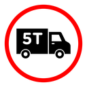 Weight limit traffic sign icon
