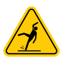 Wet floor sign icon