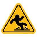 Wet floor sign icon