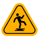 Wet floor sign 2 Color Filled icon