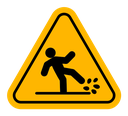 Wet floor sign icon