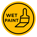 Wet paint sign icon