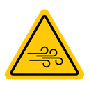 Wind warning sign icon