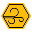 Wind warning sign icon