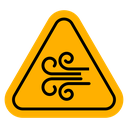 Wind warning sign Color Filled icon