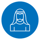 Woman In Hijab Color Filled icon