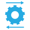 Workflow Process Gear Arrows icon