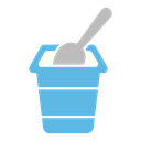 Yogurt container with a spoon icon