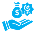 Zakat with money gift icon