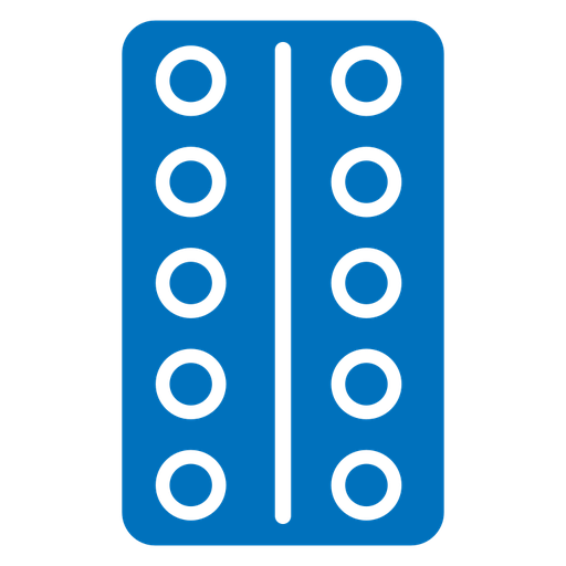 Blister drug pack color filled icon