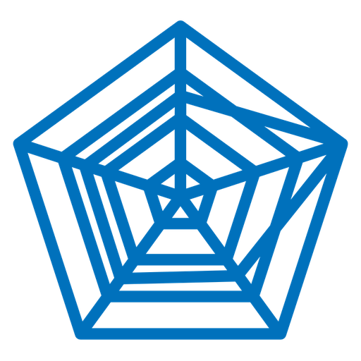 Chart Radar Pentagon Web color filled icon