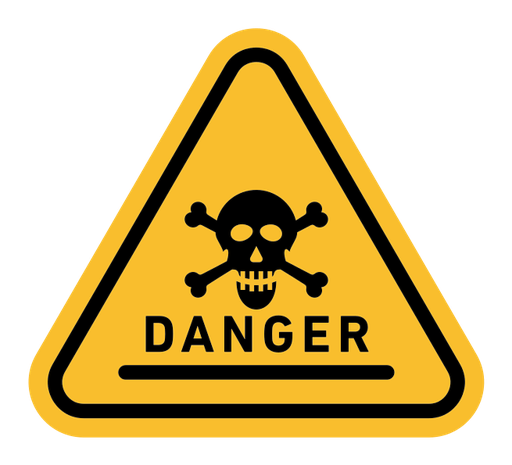 Danger sign color filled icon