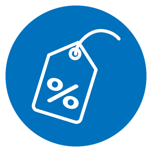Discount tag color filled icon