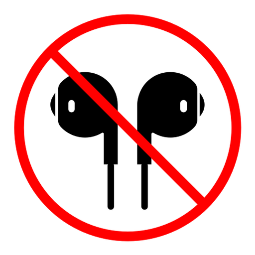 Do not use earphone color filled icon