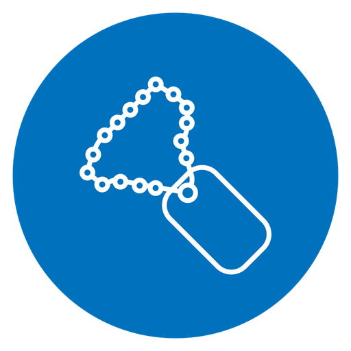 Dog tag color filled icon