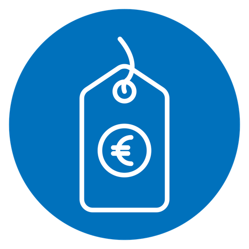 Euro tag color filled icon