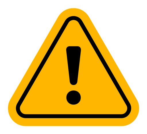 Warning sign with exclamation point color filled icon