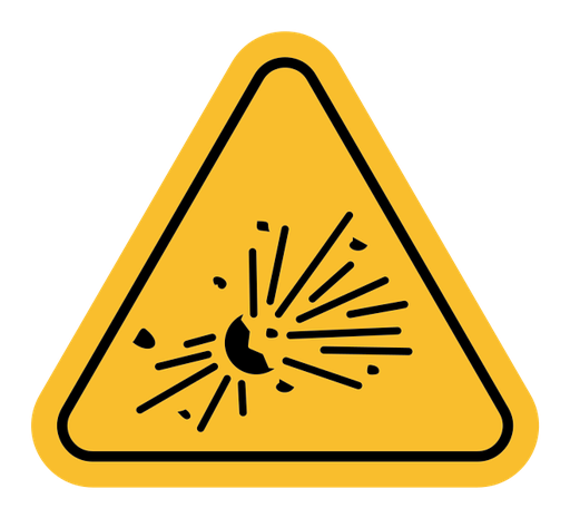 Explosive materials hazard sign color filled icon