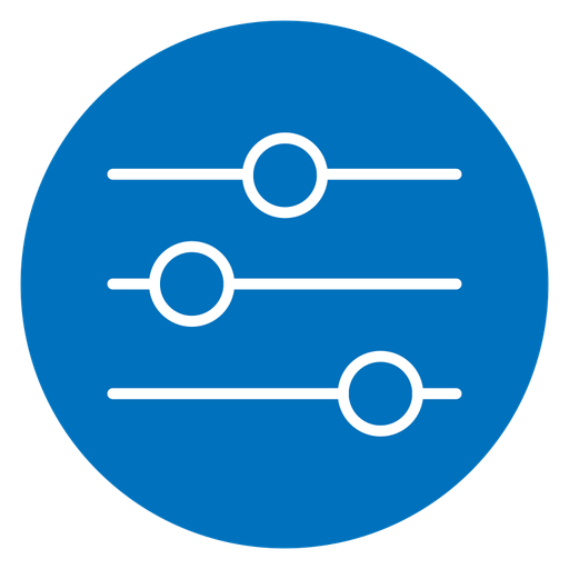Filter Button Sliders color filled icon