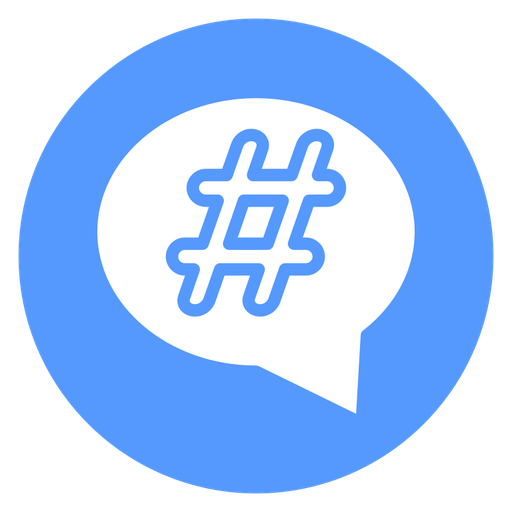 Hashtag Bubble color filled icon