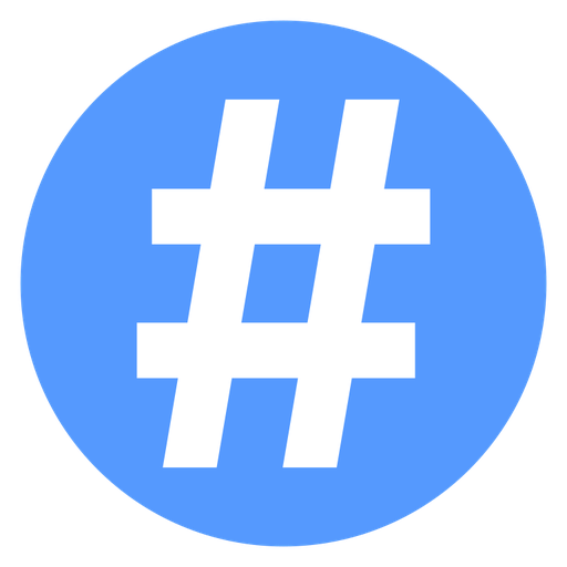 Hashtag color filled icon