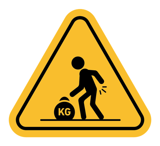 Warning heavy object sign color filled icon