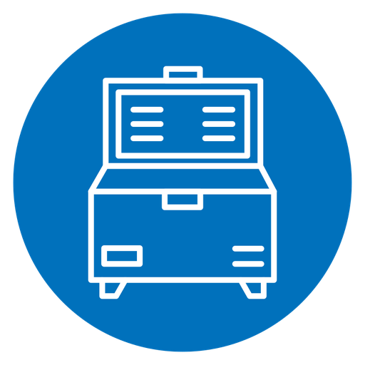 Horizontal shop refrigerator color filled icon