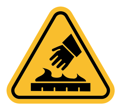 Caution hot surface sign color filled icon